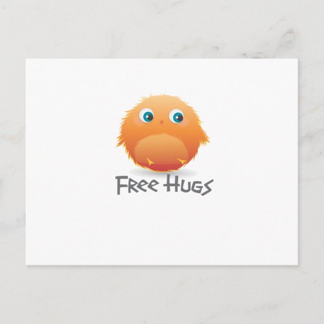 Free hugs small furry creature postcard (Front)