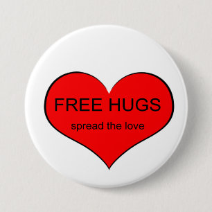 Free Hugs Spread Love 3 Inch Round Button