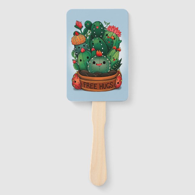 Free Hugs Succulents Hand Fan (Front)