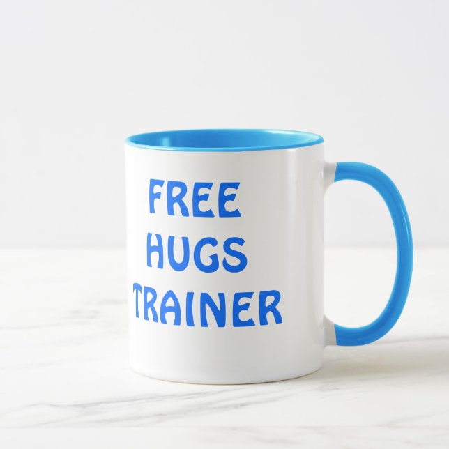 FREE HUGS TRAINER , HUG AND PASS IT ON MUG (Right)