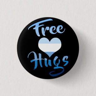 Free Hugs with Heart 1 Inch Round Button