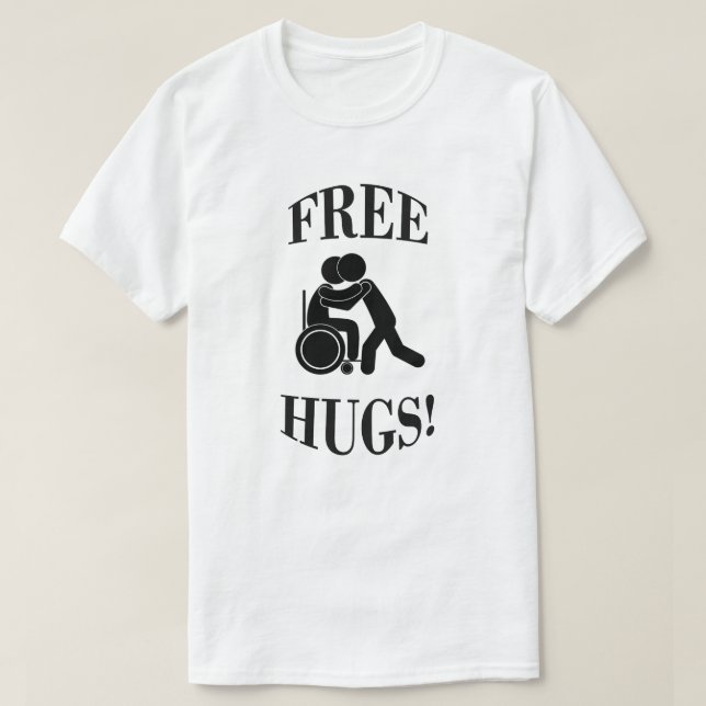 Free Hugs with Wheelchair T-Shirt (Design Front)