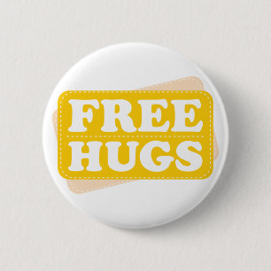Free Hugs - Yellow 2 Inch Round Button