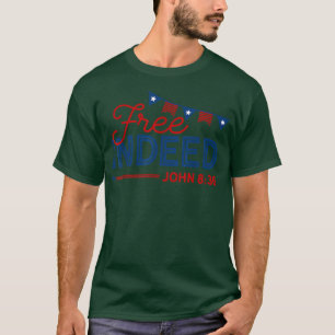 Free Indeed Distressed Libertarian American Flag J T-Shirt