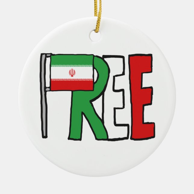 Free Iran Ceramic Ornament (Front)