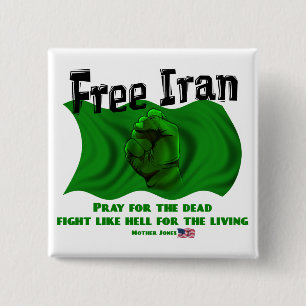 Free Iran, #IranElections Political Elections 2009 2 Inch Square Button