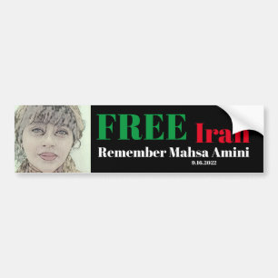 FREE IRAN REMEMBER Mahsa Amini   Bumper Sticker
