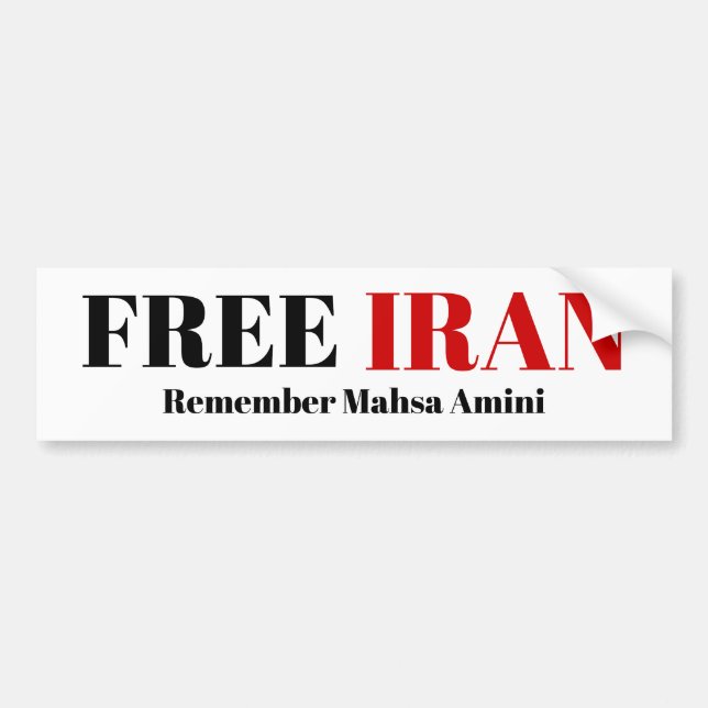 FREE IRAN REMEMBER Mahsa Amini  Bumper Sticker (Front)