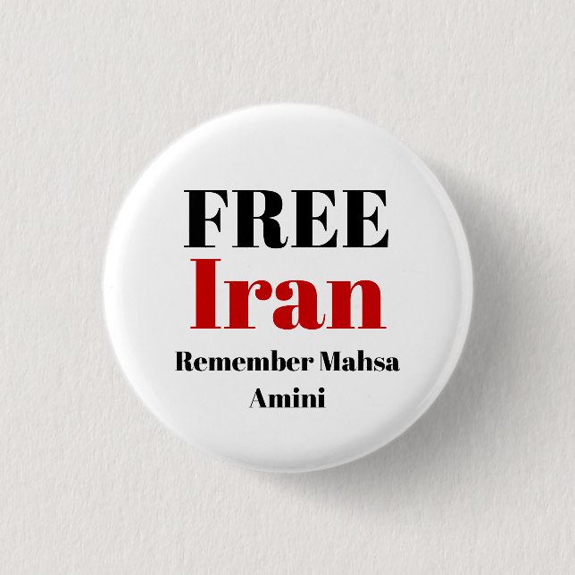 FREE IRAN REMEMBER Mahsa Amini  Button (Front)