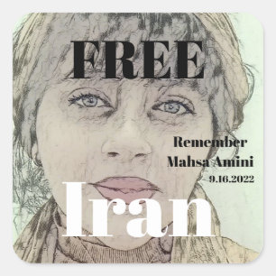 FREE IRAN REMEMBER Mahsa Amini Square Sticker