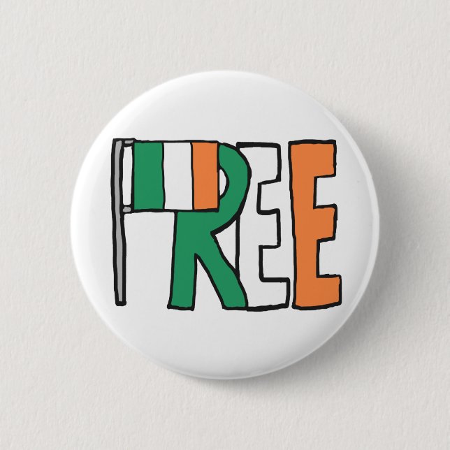 Free Ireland 2 Inch Round Button (Front)