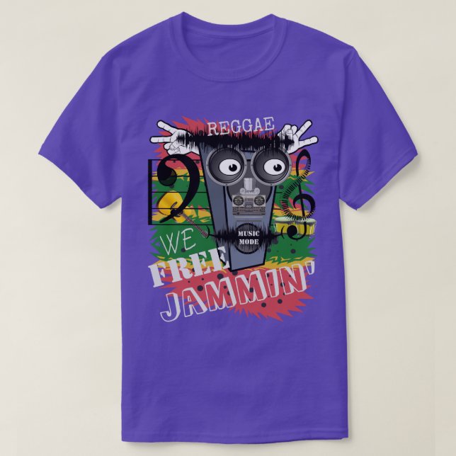 Free Jammin' Reggae T-Shirt (Design Front)