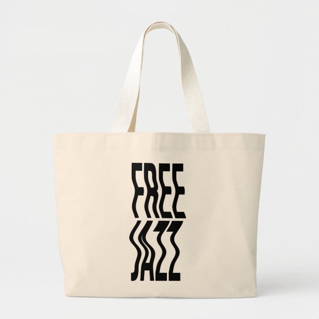 Free Jazz typography bold logo  Large Tote Bag (Front)