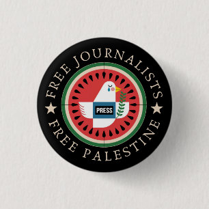 Free Jounalists Free Palestine 1 Inch Round Button