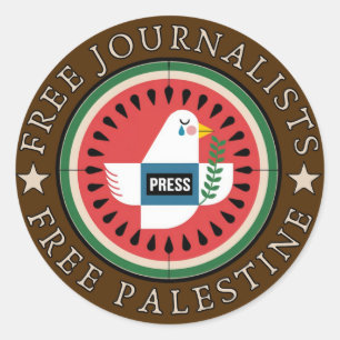 Free Jounalists Free Palestine Classic Round Sticker