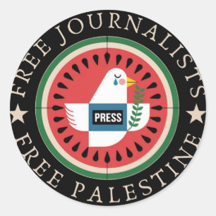 Free Jounalists Free Palestine Classic Round Sticker