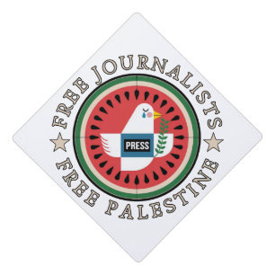 Free Jounalists Free Palestine Graduation Cap Topper