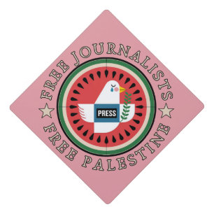 Free Jounalists Free Palestine Graduation Cap Topper