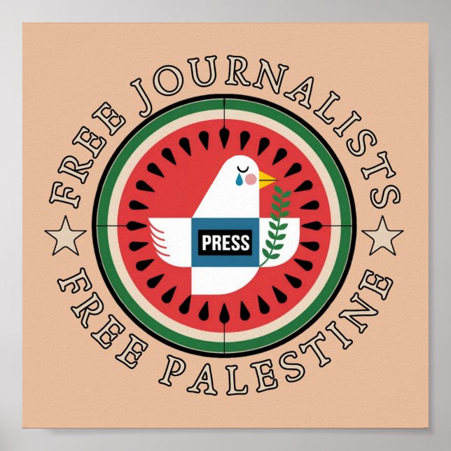 Free Jounalists Free Palestine Poster (Front)