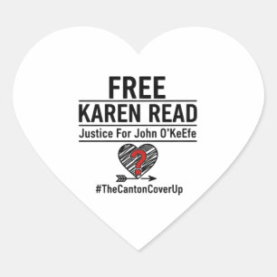 Free Karen Heart Sticker Justice For John O'Keefe 