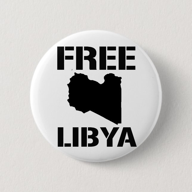 FREE LIBYA (black) 2 Inch Round Button (Front)