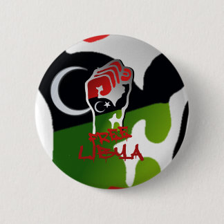 Free Libya Resistance Raised fist - Libya Freedom 2 Inch Round Button