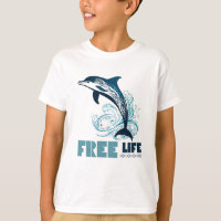 Free Life White Tribal Dolphin