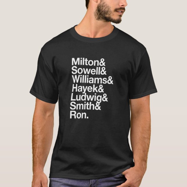 Free Market Super Heroes - Austrian Economists T-Shirt (Front)