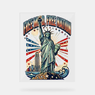 Free Mind Free Nation Design Acrylic Sign