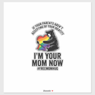 Free Mom Hug Bear Pride Vintage T-Shirt Design_1