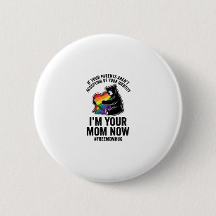 Free Mom Hug Bear Pride Vintage T-Shirt Design_1 2 Inch Round Button