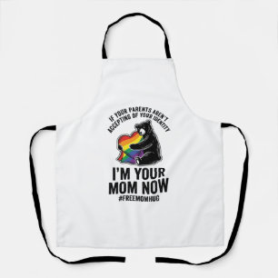 Free Mom Hug Bear Pride Vintage T-Shirt Design_1 Apron