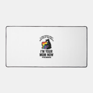 Free Mom Hug Bear Pride Vintage T-Shirt Design_1 Desk Mat