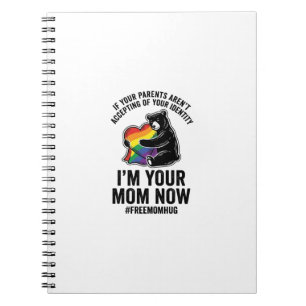 Free Mom Hug Bear Pride Vintage T-Shirt Design_1 Notebook