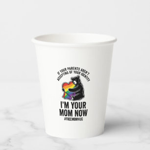Free Mom Hug Bear Pride Vintage T-Shirt Design_1 Paper Cups