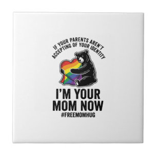 Free Mom Hug Bear Pride Vintage T-Shirt Design_1 Tile