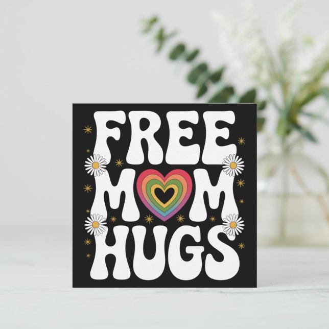 Free Mom Hug Transgender Lesbian Gay LGBT Pride  Invitation (Standing Front)
