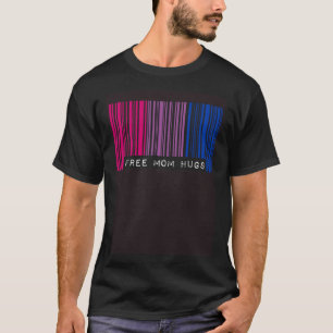Free Mom Hugs Bisexual Pride Flag Barcode LGBTQ Al T-Shirt