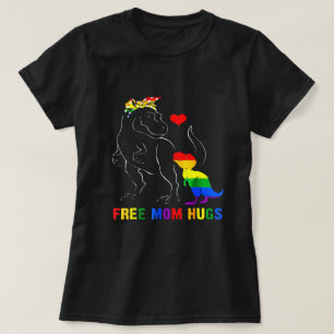 Free Mom Hugs Dino T-Rex Dinosaur Mama T-Shirt