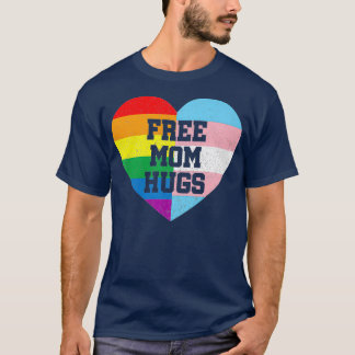 Free Mom Hugs  Gay Pride Gift Transgender Flag T-Shirt