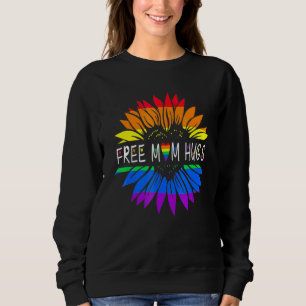 Free Mom Hugs Gay Pride Lgbt Daisy Rainbow Flower Sweatshirt