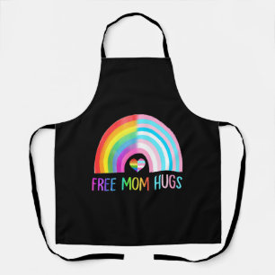Free Mom Hugs Gay Pride Lgbtq Lgbt Rainbow Mothers Apron