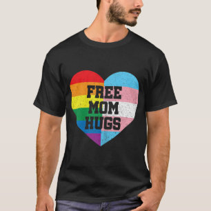 Free Mom Hugs Gay Pride Transgender Rainbow Flag T-Shirt