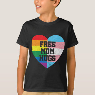 Free Mom Hugs Gay Pride Transgender Rainbow Flag T-Shirt