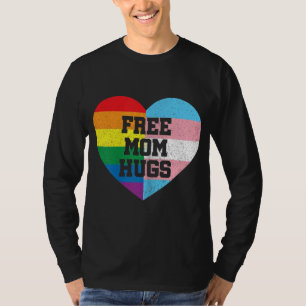 Free Mom Hugs Gay Pride Transgender Rainbow Flag T-Shirt