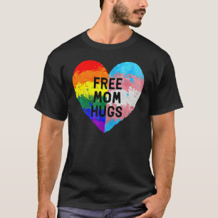Free Mom Hugs Gay Pride Transgender Rainbow Flag T-Shirt