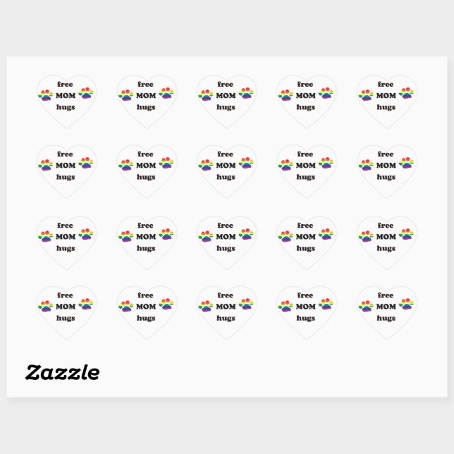 free mom hugs heart sticker (Sheet)