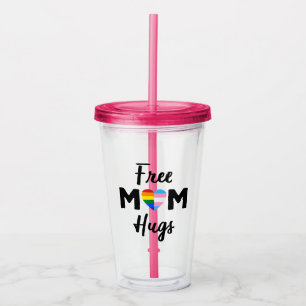Free Mom Hugs II - Rainbow Gay Trans Pride Acrylic Tumbler