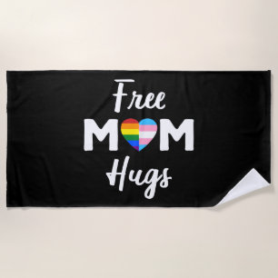 Free Mom Hugs II - Rainbow Gay Trans Pride Beach Towel