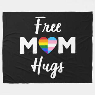 Free Mom Hugs II - Rainbow Gay Trans Pride Fleece Blanket